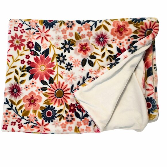 Tahari Floral Flowers Lovey Security Blanket 31" X 39" - Picture 3 of 5